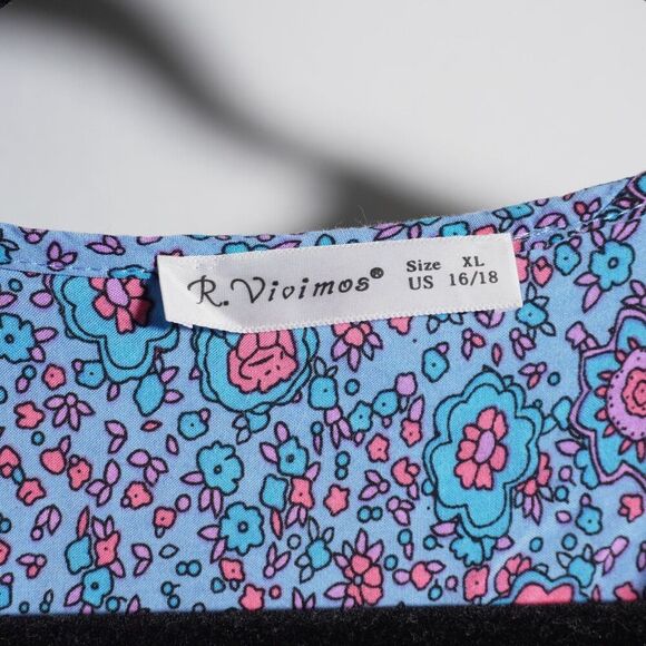 Peacock Novelty Print Bohemian Midi Dress Long Sleeve Quirky Sz XL Peasant - Picture 5 of 6